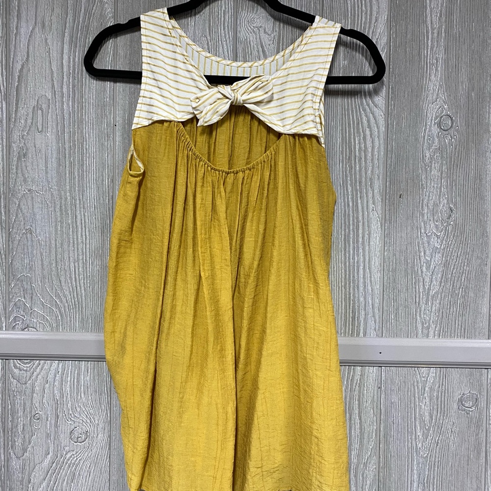 Doe And Rae Yellow Gold & White High Low Tank Tunic NWT Size Small